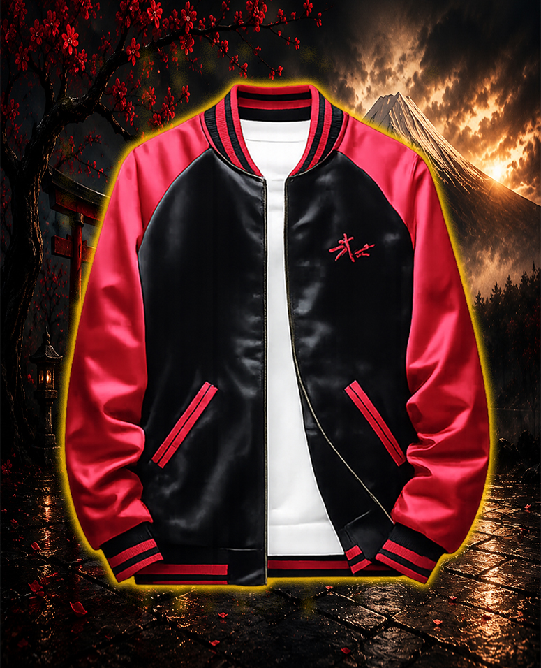 Front view of red sukajan jacket